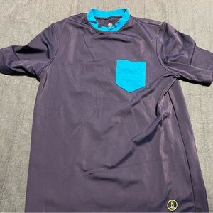 Lands End Navy and Teal Swim Rashguard